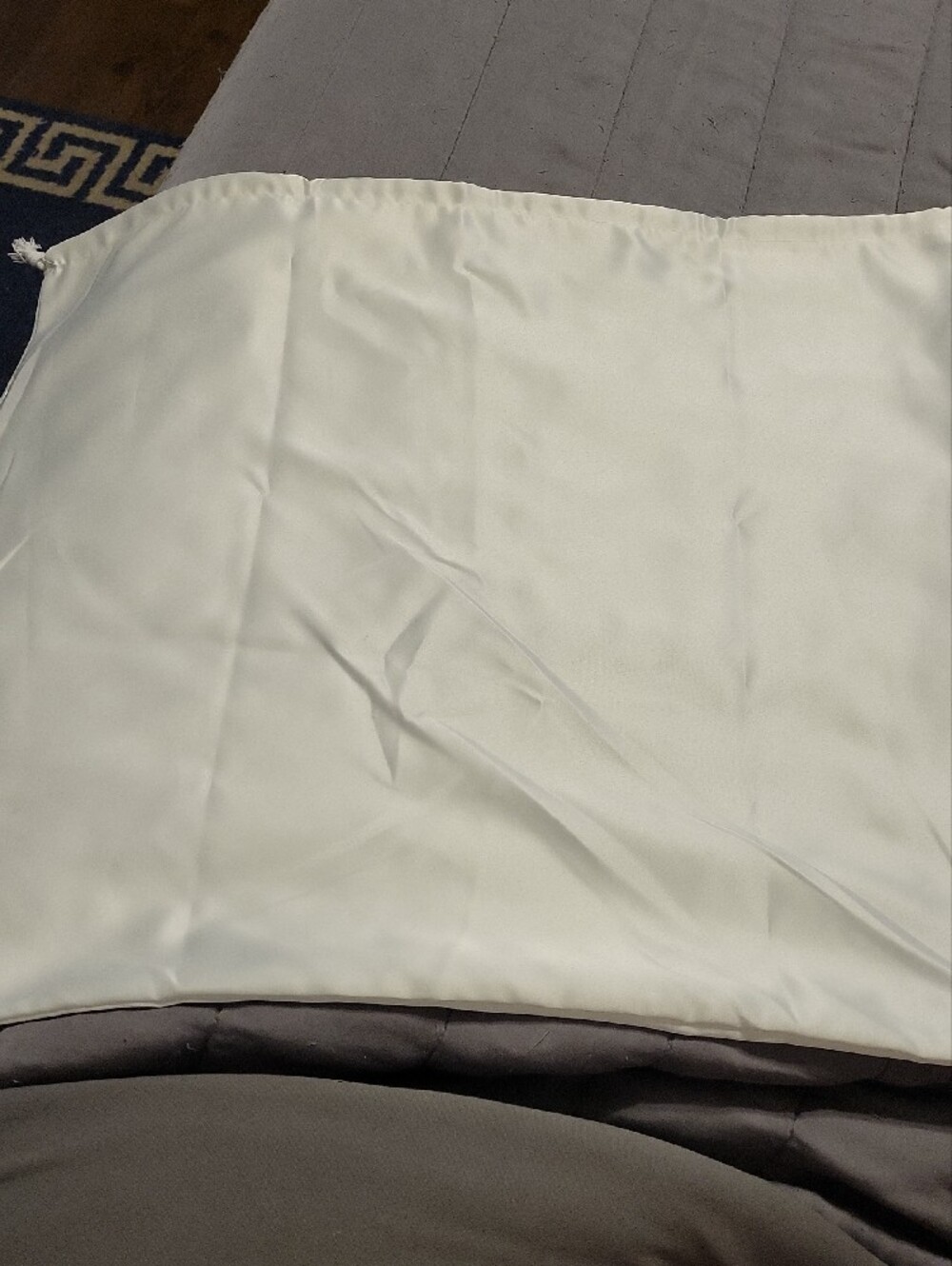 Coach NIP! Authentic SATIN Cream Dust Bag with Black Logo - Picture 3 of 4